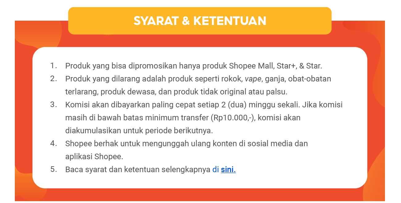 Shopee Affiliate Syarat & Ketentuan